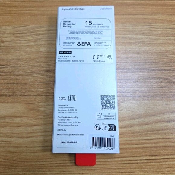 NEW Alpine Calm Earplugs Sleep Flight Focus 15db Noise Reduction - Black - NEW - Picture 2 of 2